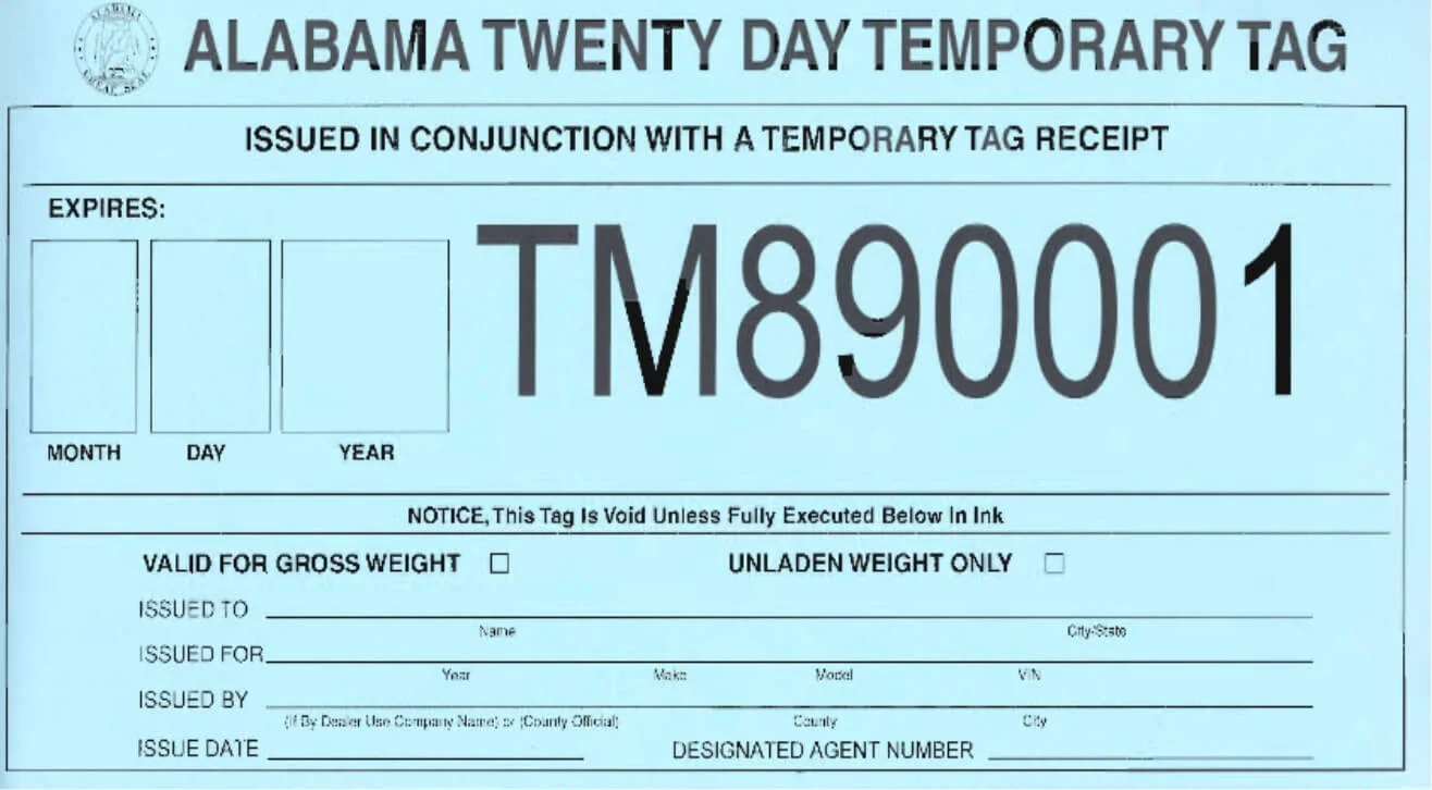 Placas temporales en Alabama