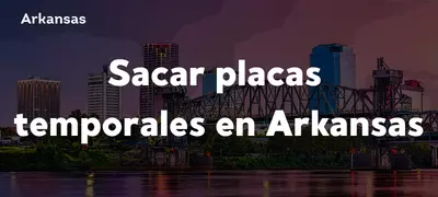 Sacar placas temporales en Arkansas: ejemplo de placa provisional del estado