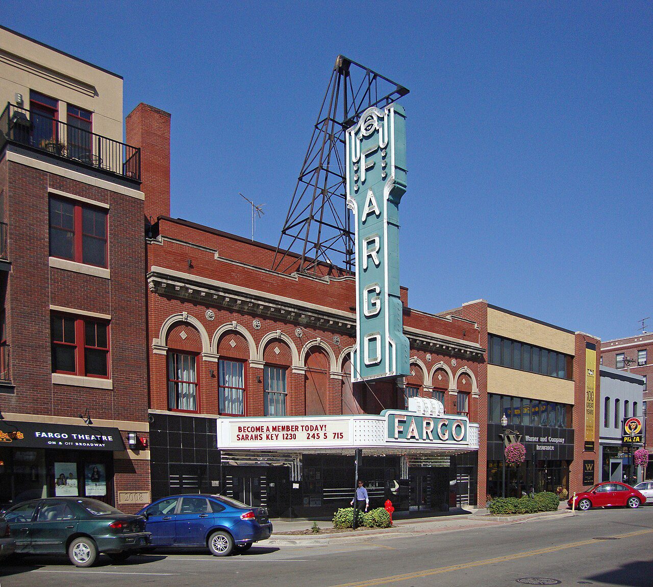Fargo Theatre en Broadway, downtown de Fargo, North Dakota