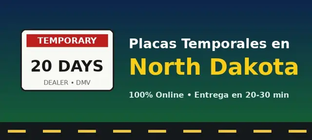 Placas temporales en North Dakota Sacar placas temporales en North Dakota